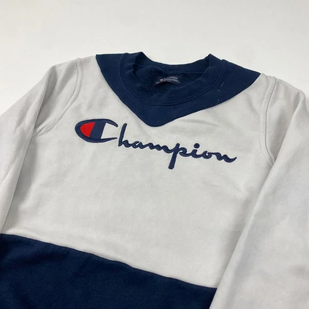 Champion Blue White Full Sleeve Sweatshirt Size Mens M - Picture 3 of 3